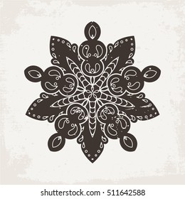 Vector mandala. Mehndi lace tattoo. Oriental weave. The circular pattern.