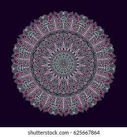 Vector mandala, oriental design. Islam, Arabic, Indian, ottoman motifs.