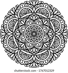 Vector mandala ornament. Abstract vector roundornament illustration