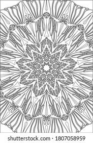 Vector mandala ornament. Coloring page design. Black and white Ornament for coloring.
