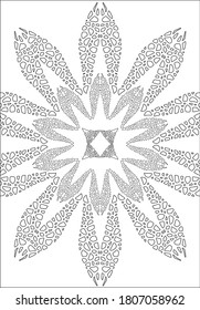 Ornamento vector mandala. Diseño de página coloreado. Ornamento blanco y negro para colorear.
