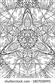 Ornamento vector mandala. Diseño de página coloreado. Ornamento blanco y negro para colorear.