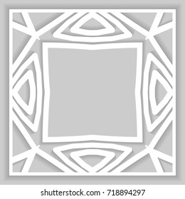Vector mandala ornament, geometric 3d element with shadow. Islamic greeting card. Eid mubarak ramadan celebration template. Isolated design element, line pattern