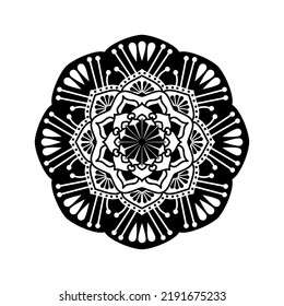 Vector Mandala ornament For Painting. Ethnic Oriental Circle Ornament. Great for Antistress Coloring Book, Artmeditation, greeting card, phone case print. Round floral pattern. Hand drawn decorative