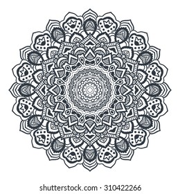 Vector mandala ornament. Round floral pattern. Hand drawn decorative element.