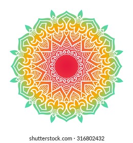 Vector mandala ornament. Round floral pattern. Hand drawn decorative element.