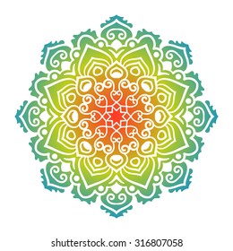 Vector mandala ornament. Round floral pattern. Hand drawn decorative element.