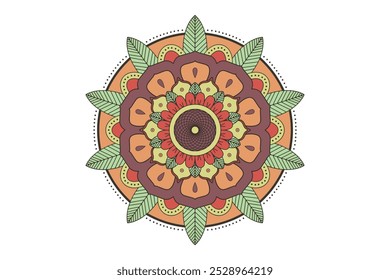 Vector Mandala ornament. Vintage decorative elements. Oriental round pattern. Islam, Arabic, Indian, turkish, pakistan, chinese, ottoman motifs. Hand drawn floral background.