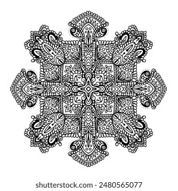 Vector Mandala outline coloring page, kdp design, kdp book interior, coloring page for adults, mandala design, free vector, mandala ornamentals design, free coloring book design