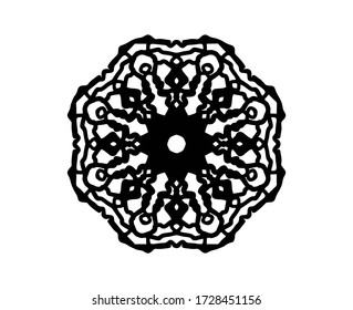 Vector Mandala pattern black white