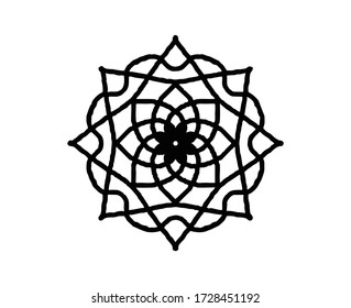 Vector Mandala pattern black white