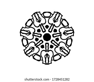 Vector Mandala pattern black white