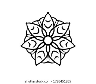 Vector Mandala pattern black white