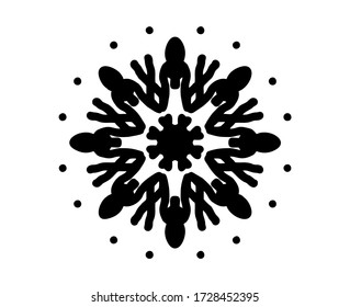 Vector Mandala pattern black white