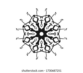 Mandala-Muster schwarz weiß