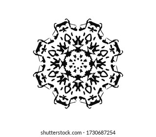 vector mandala pattern black white