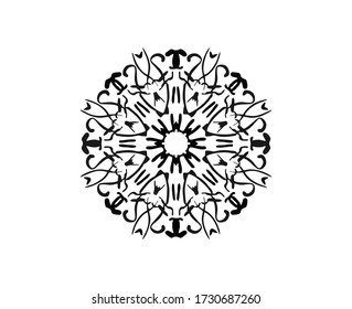 vector mandala pattern black white