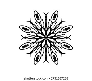 vector mandala pattern black white