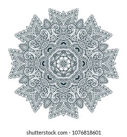 Vector mandala pattern of henna floral elements based on traditional Asian ornaments. Paisley Mehndi Tattoo Doodle illustration with hand drawn elements.