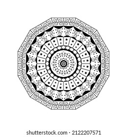 Vector Mandala Pattern, Henna Tattoo Style. Islam, Arabic, Pakistan, Moroccan, Turkish, Indian, Spain motifs. Vector illustration EPS10