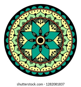 Vector mandala pattern. Islam, Arabic, Pakistan, Moroccan, Turkish, Indian, Spain motifs. Vector illustration EPS 10.