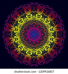 Vector with Mandala pattern. Repeating sample figure and line. Modern Decorative floral color mandala