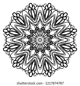 Flower Mandala Vintage Decorative Elements Oriental Stock Vector ...