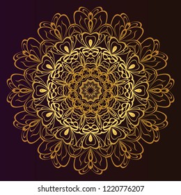 Vector with Mandala pattern. Repeating sample figure and line. Modern Decorative floral color mandala