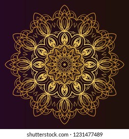 Vector with Mandala pattern. Repeating sample figure and line. Modern Decorative floral color mandala