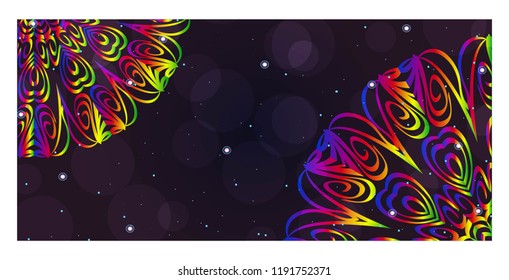 Vector Mandala Pattern. Template for Flyer or Invitation Card Design.