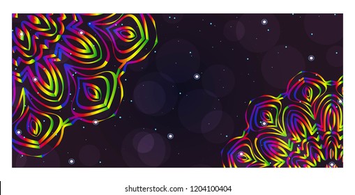 Vector Mandala Pattern. Template for Flyer or Invitation Card Design.