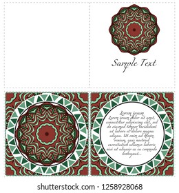 Vector Mandala Pattern. Template for Flyer or Invitation Card Design.