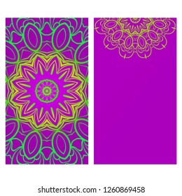Vector Mandala Pattern. Template for Flyer or Invitation Card Design.