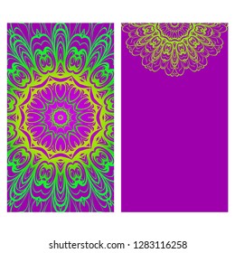 Vector Mandala Pattern. Template for Flyer or Invitation Card Design.