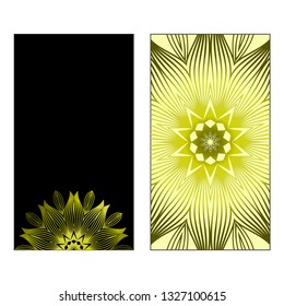 Vector Mandala Pattern For Template, Flyer Or Invitation Card. Black olive color.