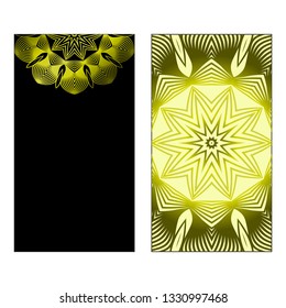 Vector Mandala Pattern For Template, Flyer Or Invitation Card. Black olive color.