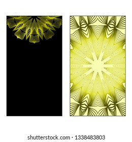 Vector Mandala Pattern For Template, Flyer Or Invitation Card. Black olive color.