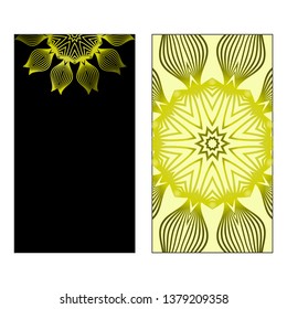 Vector Mandala Pattern For Template, Flyer Or Invitation Card. Black olive color.
