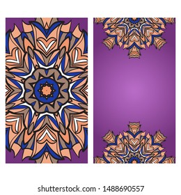 Vector Mandala Pattern For Template, Flyer Or Invitation Card. 
