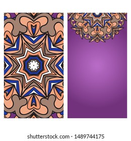 Vector Mandala Pattern For Template, Flyer Or Invitation Card. 