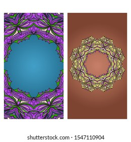Vector Mandala Pattern For Template, Flyer Or Invitation Card. 
