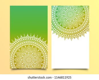 Vector mandala pattern in two color for template, flyer or invitation card design.