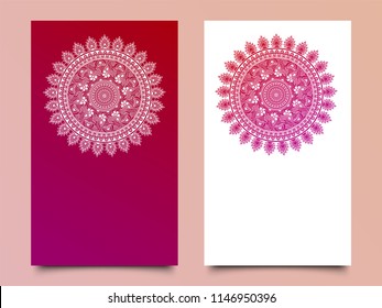 Vector mandala pattern in two color for template, flyer or invitation card design.