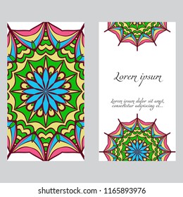 Vector mandala pattern. two template for flyer or invitation card design