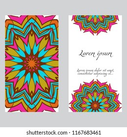 Vector mandala pattern. two template for flyer or invitation card design