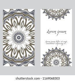 Vector mandala pattern. two template for flyer or invitation card design