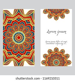 Vector mandala pattern. two template for flyer or invitation card design