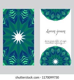 Vector mandala pattern. two template for flyer or invitation card design