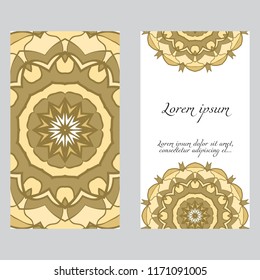 Vector mandala pattern. two template for flyer or invitation card design