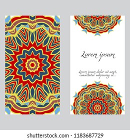 Vector mandala pattern. two template for flyer or invitation card design
